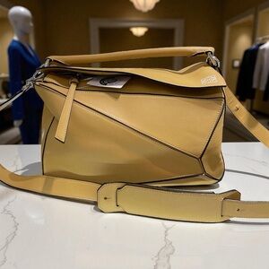 Loewe Puzzle Bag Medium Yellow Leather Shoulder Bag